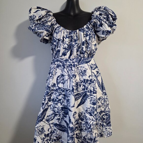 Abercrombie & Fitch Emerson Puff Sleeve Floral Dress with Empire Waist - Picture 1 of 5